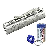 New Upgrade: EagleTac D25C Titanium (D25C Ti) Clicky - 521 LED Lumens Mini Cool White LED Flashlight with Battery and LumenTac Keychain Light