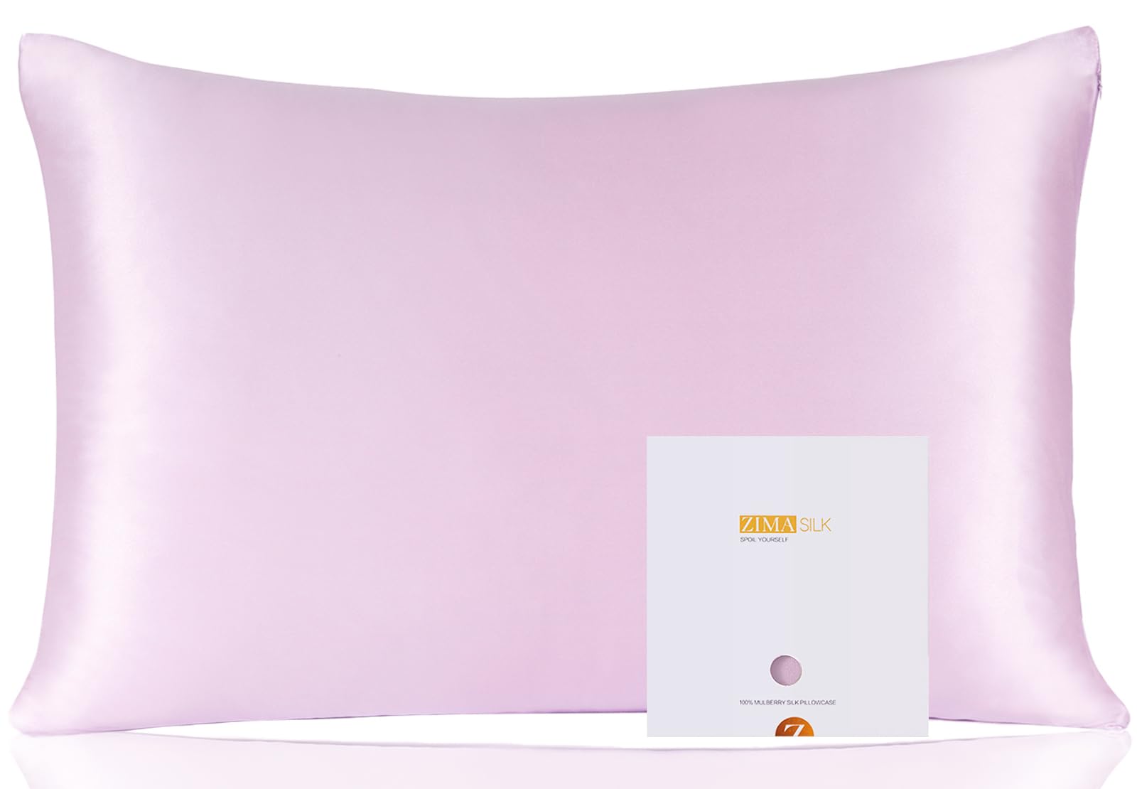 ZIMASILK 100% Mulberry Silk Pillowcase for Hair and Skin Health, Soft & Smooth, Both Sides Premium Grade 6A Silk, 600 Thread Count, with Hidden Zipper, 1pc (Standard 50x75 cm, Lavender) — image 1