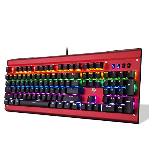 EasySMX SI-2029 Mechanical Keyboard Blue Switch LED Customizable Backlight 50 Million Keystrokes Key Life N-Ke