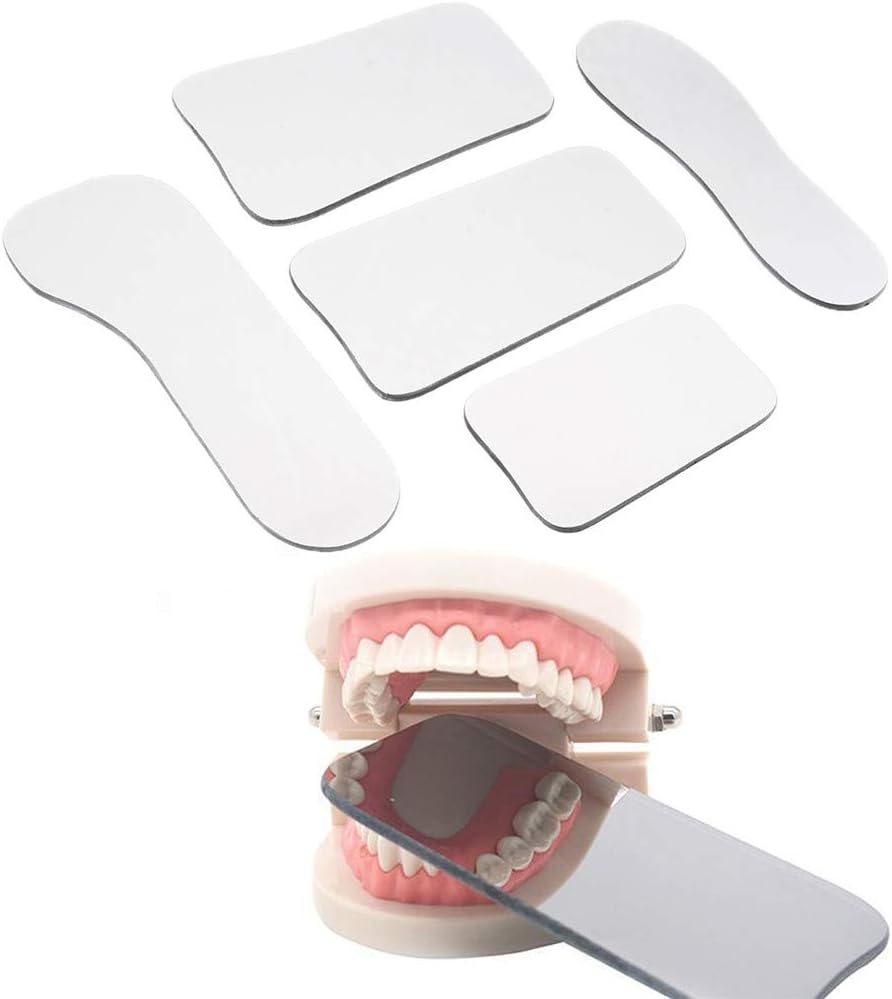 Professional Dental Occlusal Photographic Mouth Mirror Rhodium Dental Plated Glass Intraoral Photo Reflector 5Pcs/Set