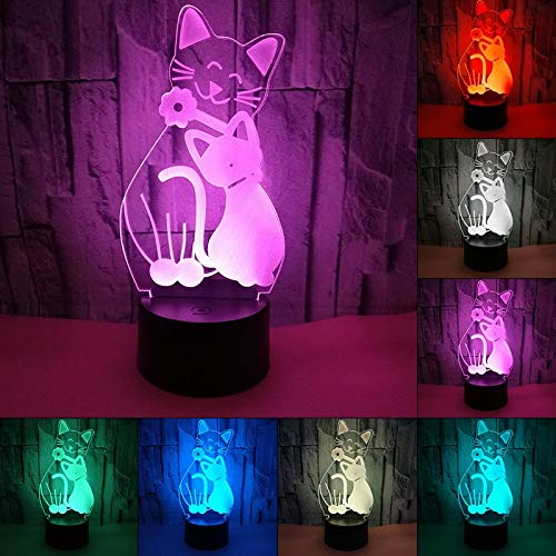Lovely Cat 3D LED Night Light With 7 Colors For Home Decoration Amazing Visualization Optical Illusion 3D Table