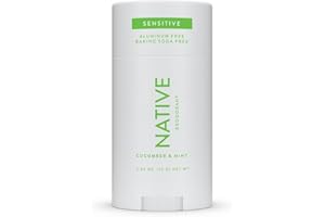 Native Sensitive Deodorant Contains Naturally Derived Ingredients, 72 Hour Odor Control | Deodorant for Women & Men, Aluminum Free with Baking Soda, Coconut Oil and Shea Butter, Cucumber & Mint