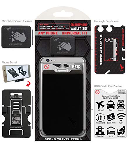 4 Phone+Wallet+Adhesive+Holder+BlackBlack