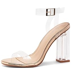 Shoe Land Womens SL-Cllaary Clear Heels Open Toe