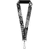 Buckle-Down Lanyard-1.0"-Grunge Chaos Black/White