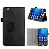 Huawei MediaPad M3 8.4 Case - AVIDET Slim-Book Stand PU Leather Case Cover for Huawei MediaPad M3 8.4 (Black)