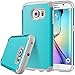 E LV Case for Galaxy S6 Edge case (Shock Proof Defender) Slim Cover Protection for Samsung Galaxy S6 Edge - [Turquoise/Grey]