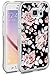 Ecute Clear Flexible Side Style Hard Back Case Compatible with Samsung Galaxy S6 Active- Red Big Flowers Theme