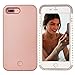 iPhone 7 Plus Case, iPhone 8 Plus Case, AUYOUWEI LED Illuminated Selfie Light Case Cover [Rechargeable] Light Up Luminous Selfie Flashlight Cell Phone Case for iPhone 7 / 8 Plus (Rose Gold)