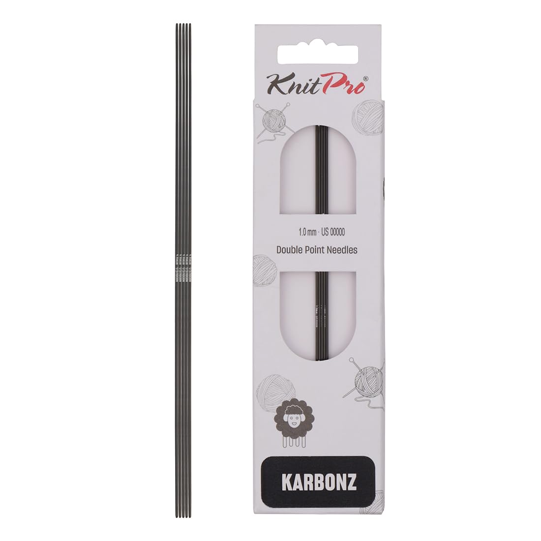 KnitPro Karbonz Double Pointed Needles 8" (20cm) | 1.00 mm