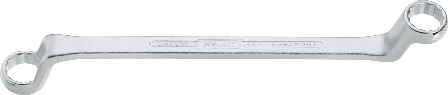 HAZET 630-27X32 365 mm 12-Point Profile Polished Head Double Box-End Wrench - Chrome-Plated