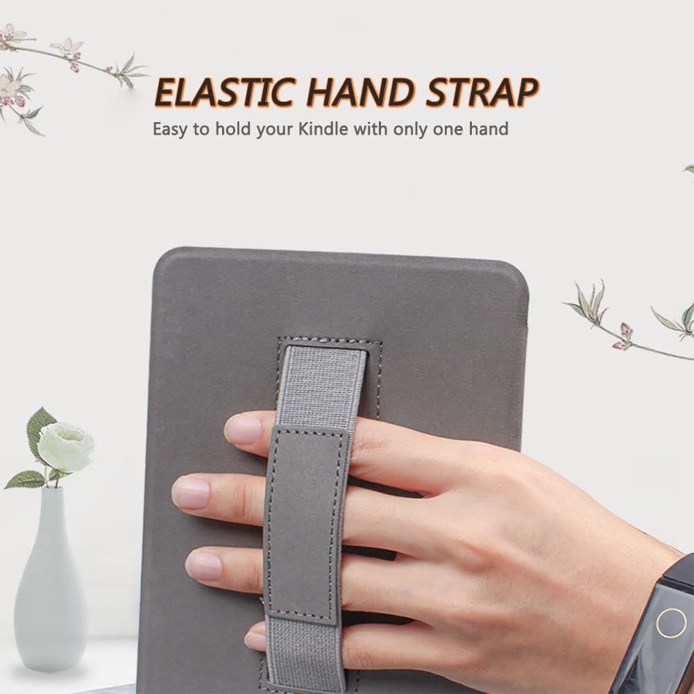 SCSVPN Case for Kindle Paperwhite 11th Generation 6.8'' and Signature Edition 2021 Released - All New Slim Premium Durable PU Leather Cover with Hand Strap, Auto Sleep/Wake - Colorful Blue