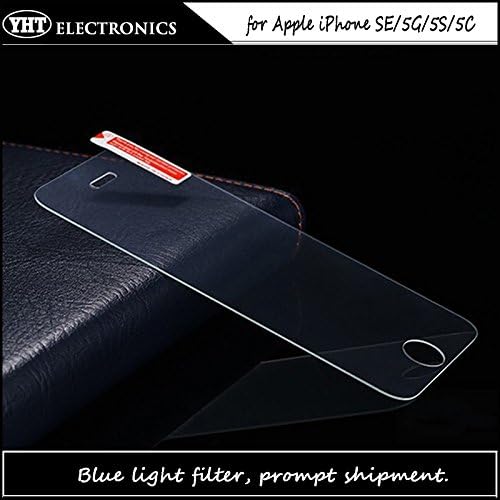 (2 PACK) Premium Blue Light Filter Tempered Glass Screen Protector for APPLE iPhone SE/5G/5S/5C Front HD Screen Film With Retail Packing