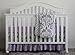 7 Pieces Set Ruffle Grey Puple Floral Baby Crib Nursery Bedding Set Ruffle Sheet