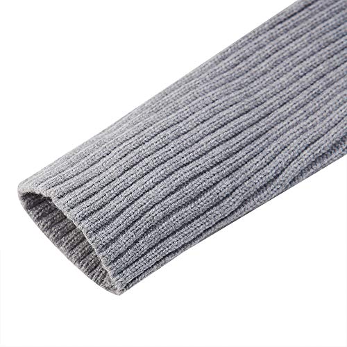 RAISEVERN Maglione Uomo Lavorato a Maglia a trecce Maglione Dolcevita Grigio Manica Lunga Casual Tinta Unita L