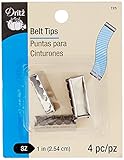 Dritz 725 Belt Tip, Nickel, 1-Inch 4-Count
