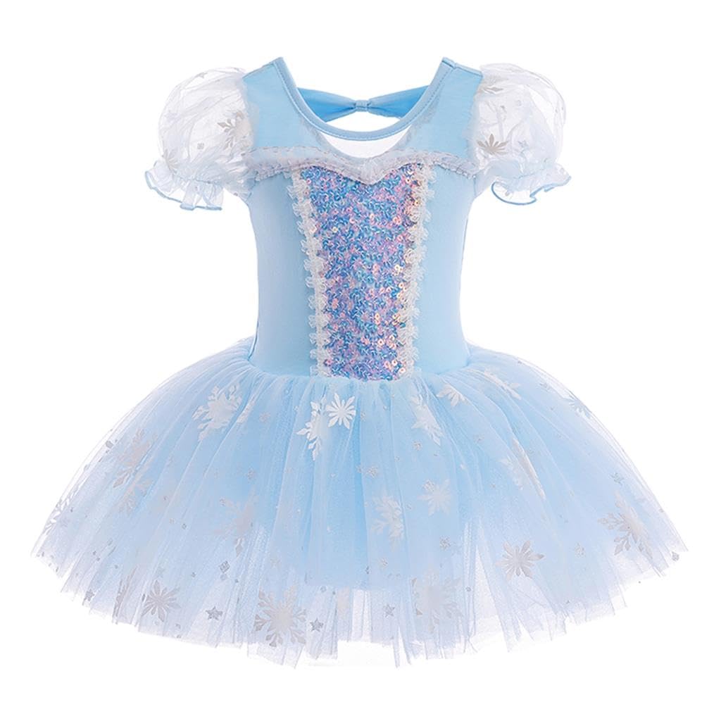 Lito Angels Girls Ballet Tutu Dress Ballerina Princess Costume Sparkling Blue Tulle Skirt Kids Dance Wear Birthdays Fancy Outfit Age 18-24 Months