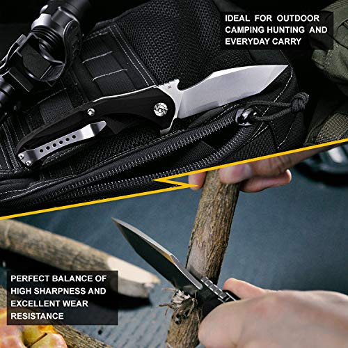 KUBEY Dugu KU210 Tactical Folding Pocket Knife, Folder with 3.5” Tanto