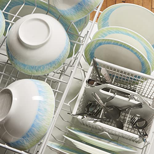 Dinnerware Set, Bone China, 16 Piece Plates and Bowls Set, Service for