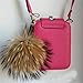 LITHER Genuine Raccoon Fur Pom Pom Puff Ball Car Keyring/Bag Purse Charm