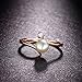 Bella Lotus 18k Rose Gold Plated Simulated Pearl Rings Wedding Bands, Size 5.5