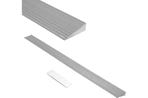 LIEKUMM 0.8" Rise Non-Slip Solid PVC Wheelchair Ramp, Capacity 1700lbs, Arbitrary Cutting and Splicing, Household Portable Threshold Ramp, Suitable for Bathroom, Supermarkets to Pull Goods, Grey