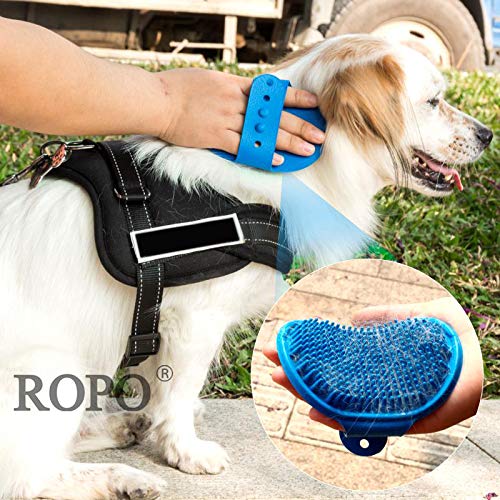 ROPO Dog Grooming Brush, Pet Shampoo Bath Brush Soothing Massage Rubber Comb with Adjustable Ring Handle for Long Short… - Image 6