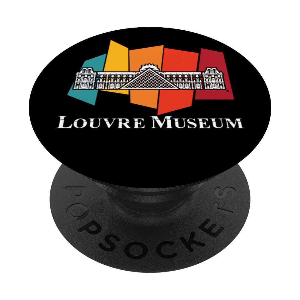 Louvre Museum Retro from Paris the Love in France as Tourist PopSockets Swappable PopGrip