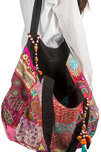 TribeAzure Large Fashion Pink Canvas Shoulder Bag Handbag Unique Tote Quilt Vintage Beach Travel Summer