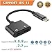 Lightning to 3.5mm Aux Headphone Jack Audio Adapter for iphone 7 / 8 / X / 7 plus / 8 plus (Support iOS 10.3, iOS 11), Cone 2 in 1 Lightning Adapter and Charger (Black)