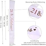 MIOSJI 21st Birthday Sash Tiara Crown Rose Gold Rhinestone Crystal Party Gift view 4