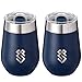 Summit Outdoor Wine Glasses, Vacuum Insulated Wine Tumbler With Lid, Stemless Metal Cup Design, Stainless Steel, Unbreakable, Shatterproof, Portable, Set of 2, Home, Travel or Camping. NEW SLIDING LID