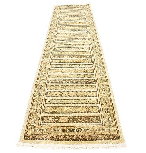 Unique Loom Nomad Collection Ivory 3 x 10 Runner Area Rug (2' 7" x 10')