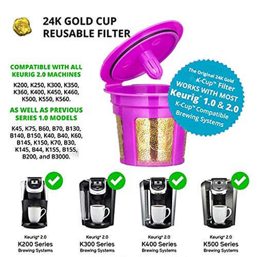 Clothful  Reusable 24K Gold K-Cup Reusable Filter for Keurig 2.0/1.0 Small Single K-Cup - Thumbnail 6