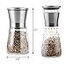 OTBBA Premium Salt and Pepper Grinder Set of 2 - Brushed Stainless Steel Mill Set, Adjustable Coarseness Salt and Pepper Mill Shakers with 6 oz Glass Body