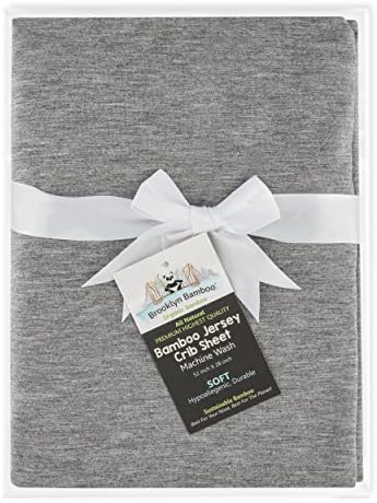 Brooklyn Bamboo Premium Unique Jersey Natural Bamboo Fitted Crib Sheet, Ultra Soft, Organic, Hypoallergenic, Grey Color