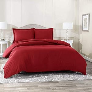 Image of JESSICA SANDERS 1200 Thread Count 100% Egyptian Cotton FULL/QUEEN Duvet Cover Set, BURGUNDY