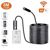 Wifi Inspection Camera, VOLADOR 16.5ft Wireless Endoscope 2.0 Megapixel 720P HD Borescope Camera, 9mm Waterproof Snake Camera for iPhone Android Smartphones iPad and other Tablets