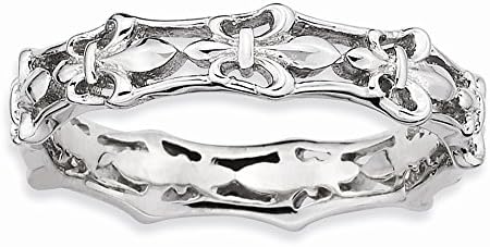 Jewelry Best Seller Sterling Silver Stackable Expressions Polished Fleur De Lis Ring