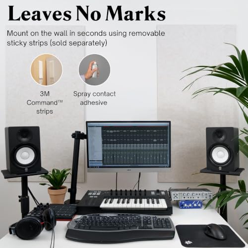 AudioSilk Acoustic Panels, 2 Pack, Large, 46" x 23", Black