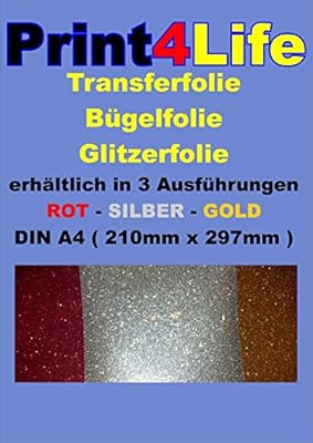 1 Sheet Of A4 Glitter Gold Iron On Transfer Sheet A Special
