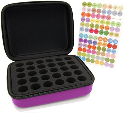 Oak Savanna 30-Bottle Essential Oil Storage Carrying Case Holds 5ml, 10ml, 15ml Bottles - Compatible with doTerra, Young Living & Gel Moment Nail Polish 8ml / Vallejo Paint 17ml (Fuchsia)