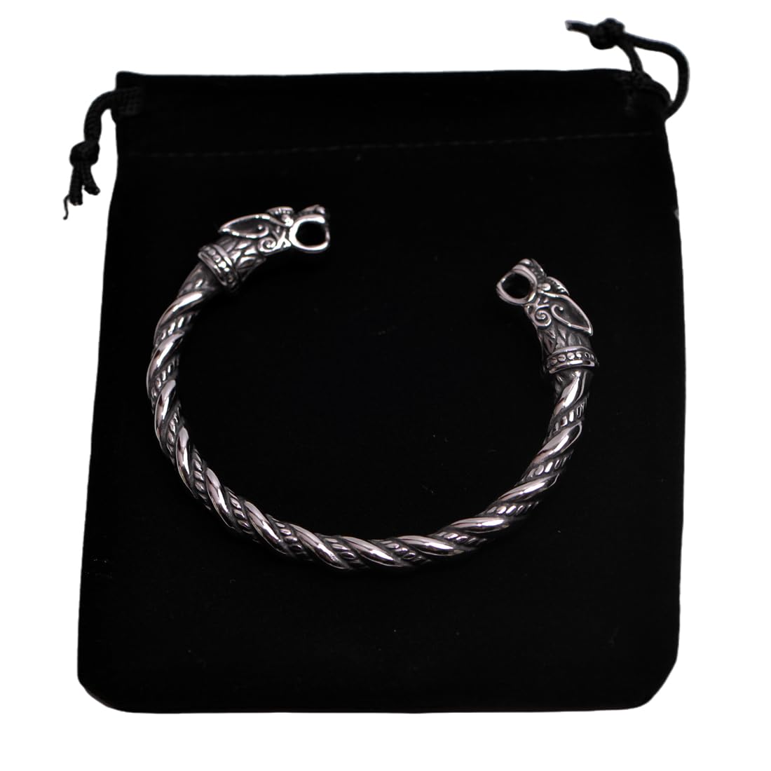 LANGHONG Stainless Steel Viking Bracelet Men's Cuff Bracelet For Men Talisman Jewelry
