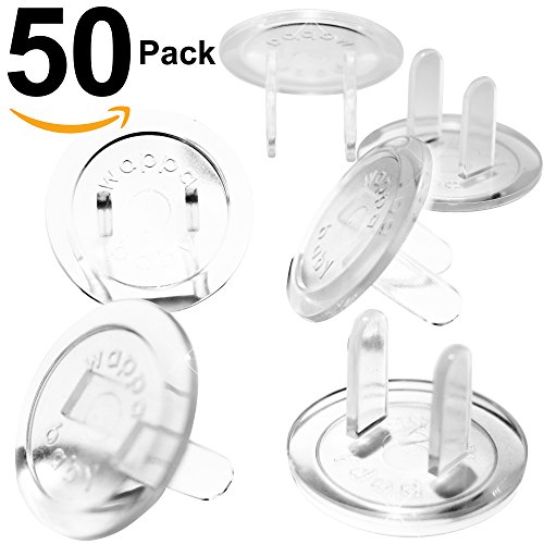 Ultra Clear Outlet Covers - VALUE PACK 50 Count Premium Quality - New & Improved Baby Safety Plug Covers - Durable & Steady - Pack Of 50 Transparent Plugs