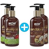 WOW Apple Cider Vinegar Shampoo + WOW Hair Conditioner Set (10fl.oz each) - No Sulphates or Parabens (2 Pack Combo)