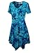 Lock and Love LL WT1063 Womens Short Sleeve All Over Tie-Dye Tunic Top XXXL TEAL