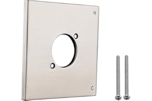 RAINREVIVE Replacement Escutcheon Plate for Delta 13/14 Series, for One-Handle Tub and Shower Faucets, Single Metal Square Shower Escutcheon Kit, Brushed Nickel
