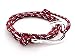 VIRGINSTONE Silver Fish Hook Bracelets on Colorful Nylon Ropes (Burgundy)