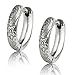 Hoop Earrings Hawaiian Style by Austaras - Set of Two Earrings 14K Gold Plated 13mm Hypoallergenic 316L Stainless Steel Jewelry Plumeria Flower (13, Silver-Plated-Stainless-Steel)