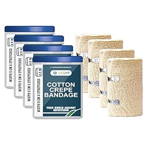 safent SAFE0046-SET-4 Cotton Crepe Bandage – 2 Inch – (5Cm*4.5M) (Set of 4) (Beige)